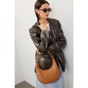 Reformation Brown Medium Rosetta Bag with Stains